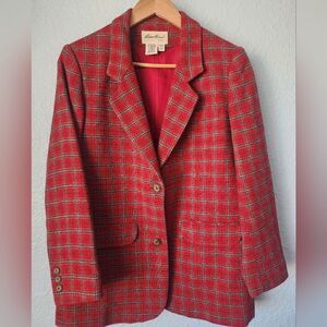 Eddie Bauer plaid wool petite blazer sport jacket new without tags